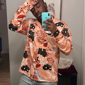 Luxe Floral Print Button Down Shirt